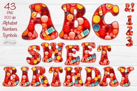 3D Alphabet PNG Party Graphics for Crafts