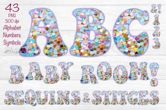 Baby Alphabet PNG Glitter Letters: Graphics for Crafts & Playful Branding