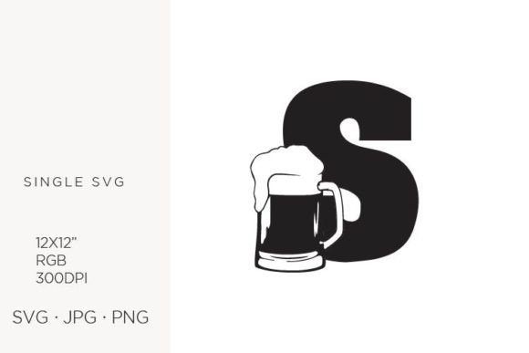 Big Glass of Beer, Letter S Graphics & Icons