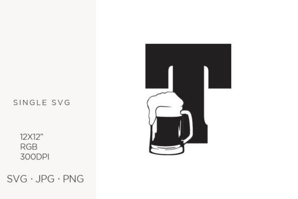 Big Glass of Beer, Letter T Graphics & Icons