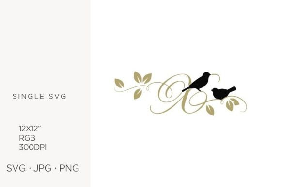 Birds on a Branch, Golden Letter X: Graphics & Icons Review