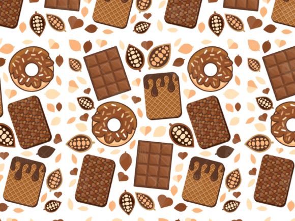 Chocolate Cacao Seamless Pattern: Graphics & Patterns for Crafters