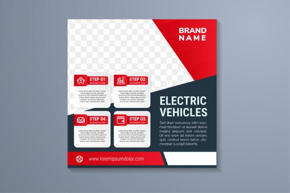 Electric Vehicles Square Banner: Social Media Templates & Graphics