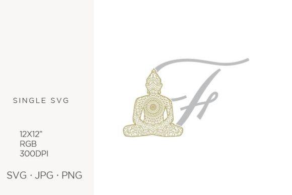 Golden Buddha Monogram Letter F Graphics & Icons