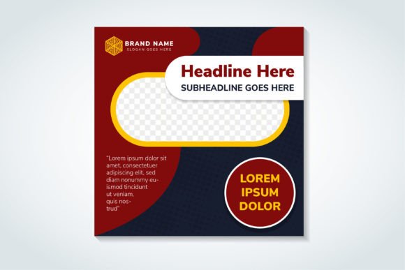 Headline Here Square Banner: Social Media Templates & Graphics