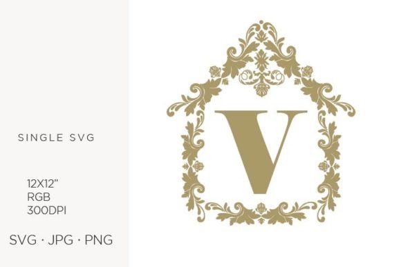 House Like Ornamental Emblem, Letter V