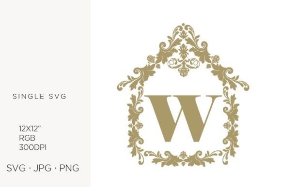 House Like Ornamental Emblem, Letter W Graphics & Icons