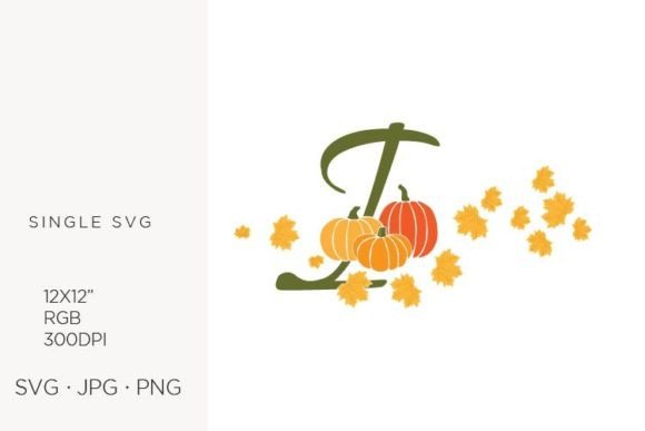 I Letter, Autumn, Leaves and Pumpkin: Seasonal Icons & Graphics