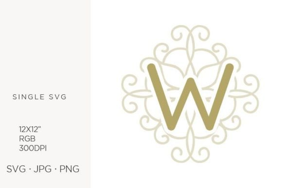 Letter W, Swirl Ornamental Monogram: Graphics & Icons for Elegant Branding