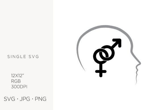 Male and Female Sex Symbols Inside Human Graphics