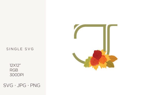 Rose Flowers As a Part of Letter J Graphics & Icons