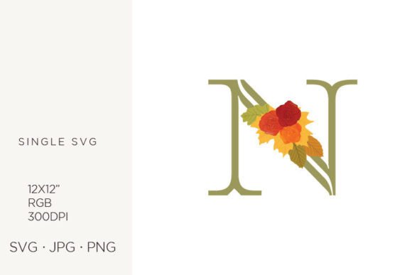 Rose Flowers As a Part of Letter N: Icons & Graphics