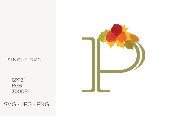 Rose Flowers As a Part of Letter P: Icons & Graphics