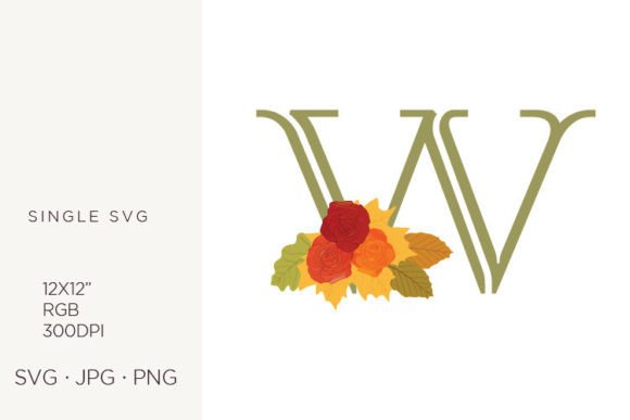 Rose Flowers As a Part of Letter W