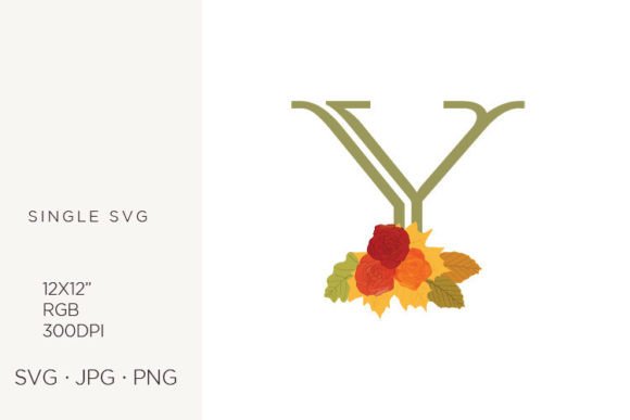 Rose Flowers As a Part of Letter Y Graphics & Icons