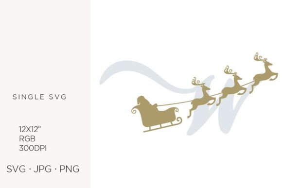Santa Claus Sky Sledge, Letter W — Graphics & Icons