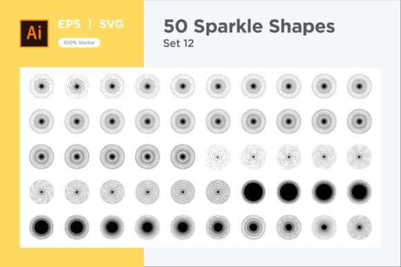 Sparkle Shape Symbol Sign V3-50 -12 Graphics