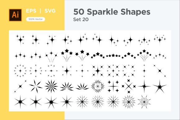 Sparkle Shape Symbol Sign V3-50 -20 Graphics