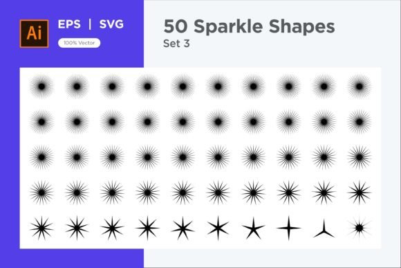 Sparkle Shape Symbol Sign V3-50 -3