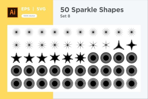 Sparkle Shape Symbol Sign V3-50 -8 Graphics