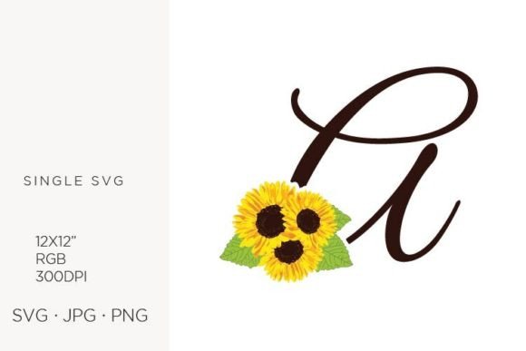 Sunflowers Letter A: Graphics & Icons for Handmade Joy