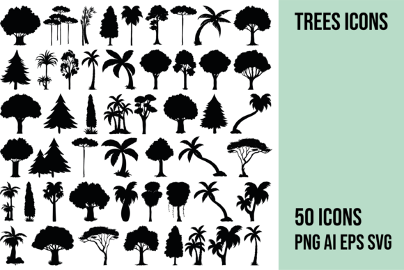Trees Icons Bundle: Free Graphics for Creative Branding